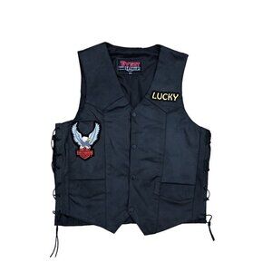 VTG EVENT LEATHER Harley-Davidson Motorcycles Vest Men's 40 Black Retro​​​​